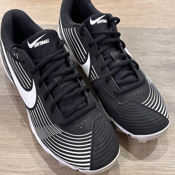 Nike Hyperdiamond Fastflex A07920-001 Woman’s 9 Black/White Softball Cleats EUC - Picture 3 of 11
